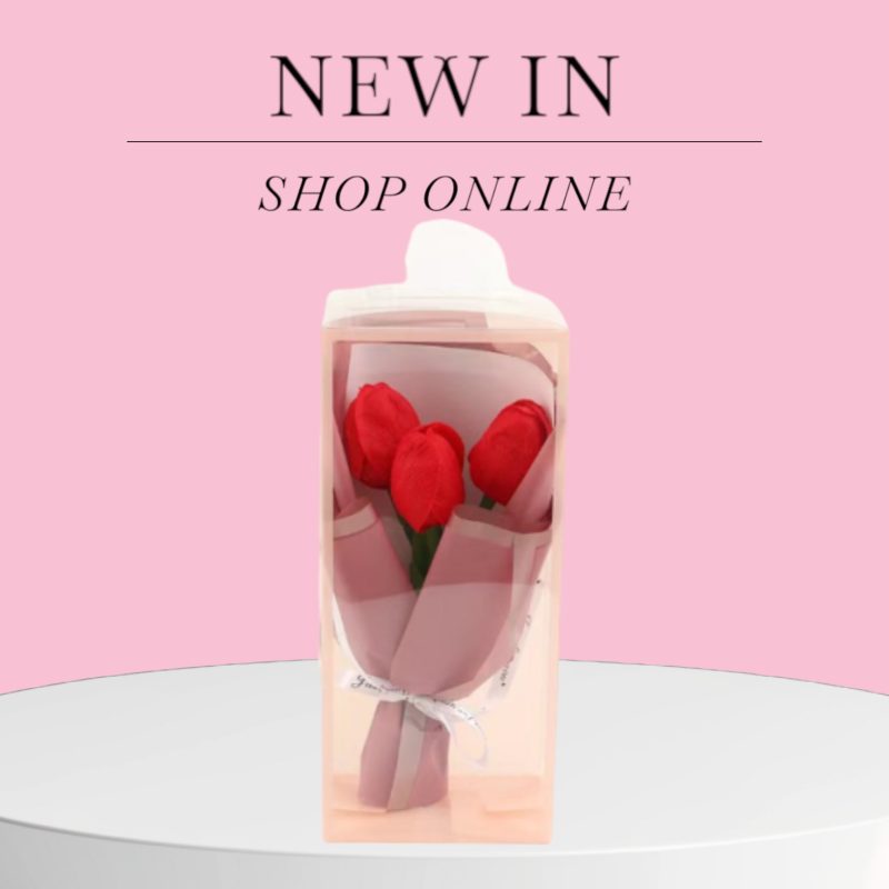 Buchet cu lalele din silicon în cutie cadou – elegant și rezistent pentru 1 Martie, 8 Martie, Valentines Day