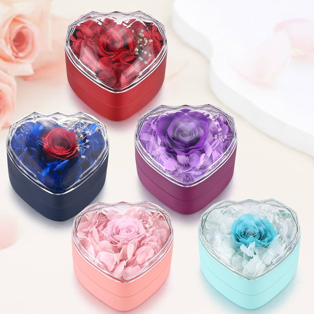 Set Cadou Romantic "Inimă Eternă" cu Trandafir din Sapun și Suport Bijuterii - imagine 3