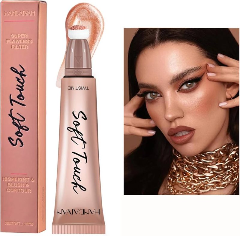 Blush & Iluminator & Contur cu Burete – Handaiyan Soft Touch