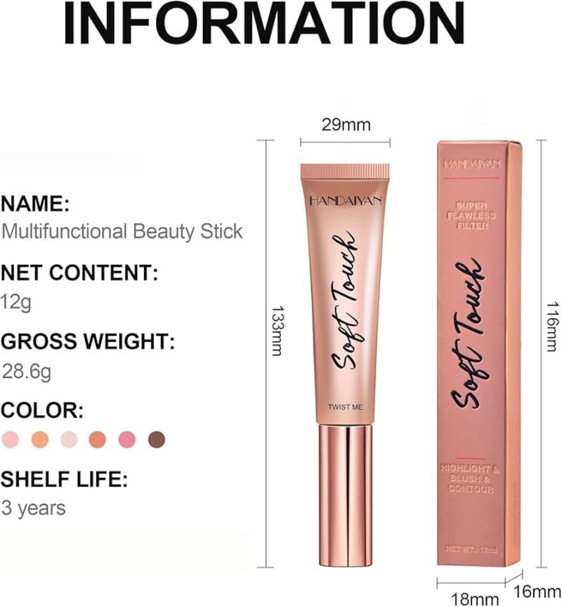 Blush & Iluminator & Contur cu Burete – Handaiyan Soft Touch - imagine 5
