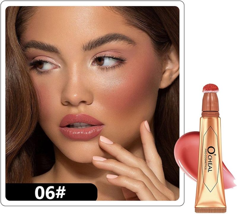 💎 Blush & Contur & Iluminator lichid O’CHEAL cu burețel aplicator – multifuncțional & profesional - imagine 20