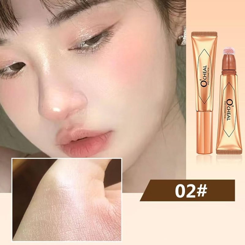💎 Blush & Contur & Iluminator lichid O’CHEAL cu burețel aplicator – multifuncțional & profesional - imagine 15