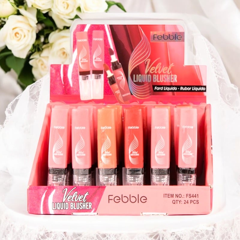 Blush/ fard lichid obraz+ochi FEBBLE 441/  aplicare pensula cu buretel