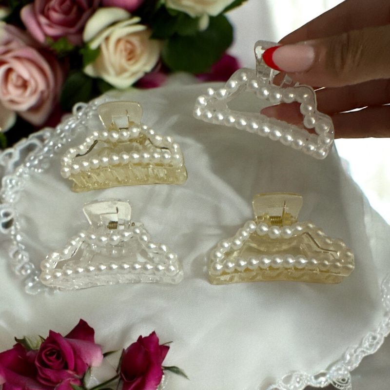 Clesti de par cu perlute cod D176 set 12 bucati design triunghiular elegant