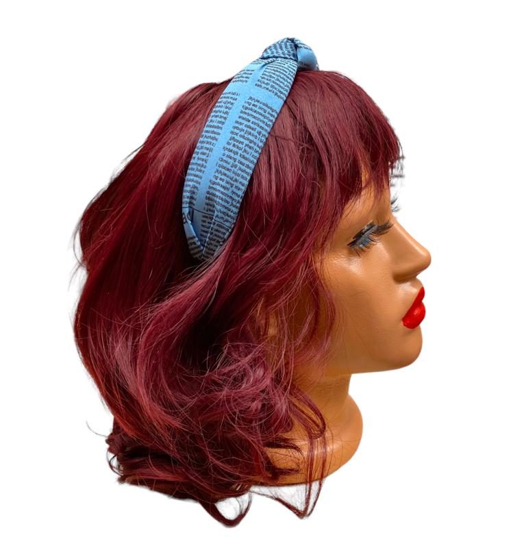 Coroniță textilă tip bentiță – model imprimat nod decorativ