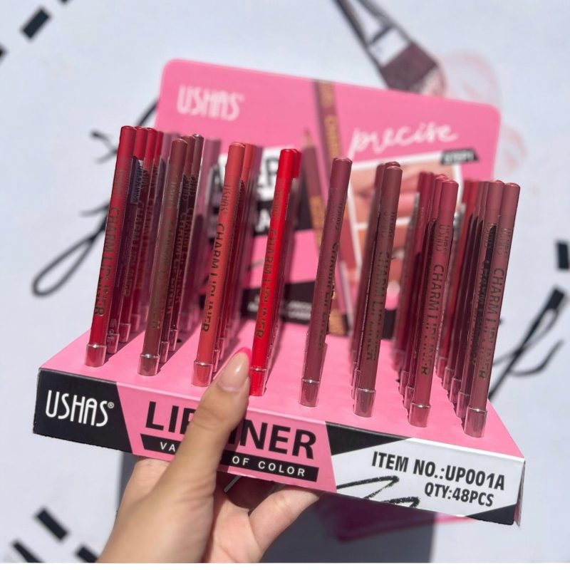 Creion contur multifuncțional USHAS – Charm Lipliner UP001A | Pentru ochi și buze | Set de 48 bucăți