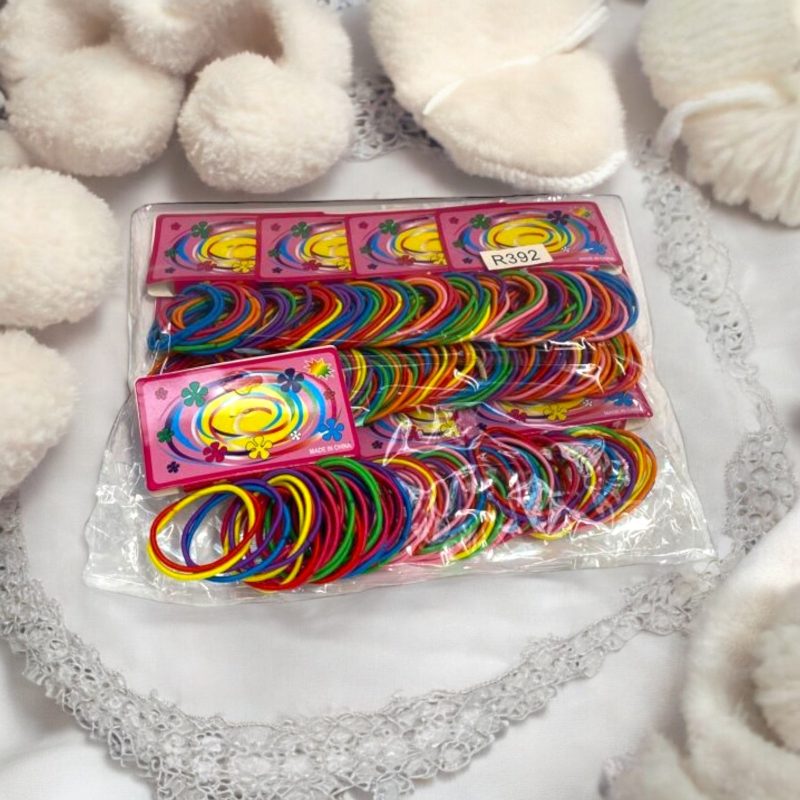 Elastic păr colorat subțire – 24 bucăți/cartonaș