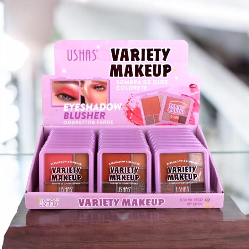 Paletă multifuncțională 2/1 blush/fard de obraz + fard de ochi USHAS VARIETY MAKEUP – cod JF042