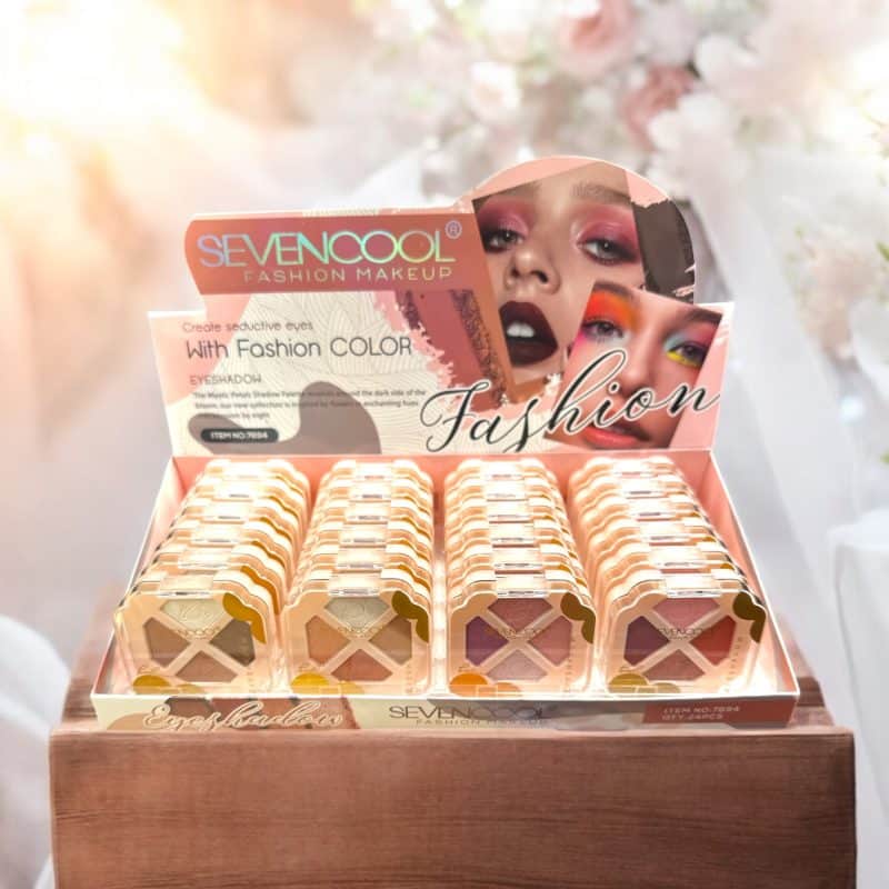 Fard de ochi SEVENCOOL – 4 culori – Cod 7894 – Format compact, culori intense