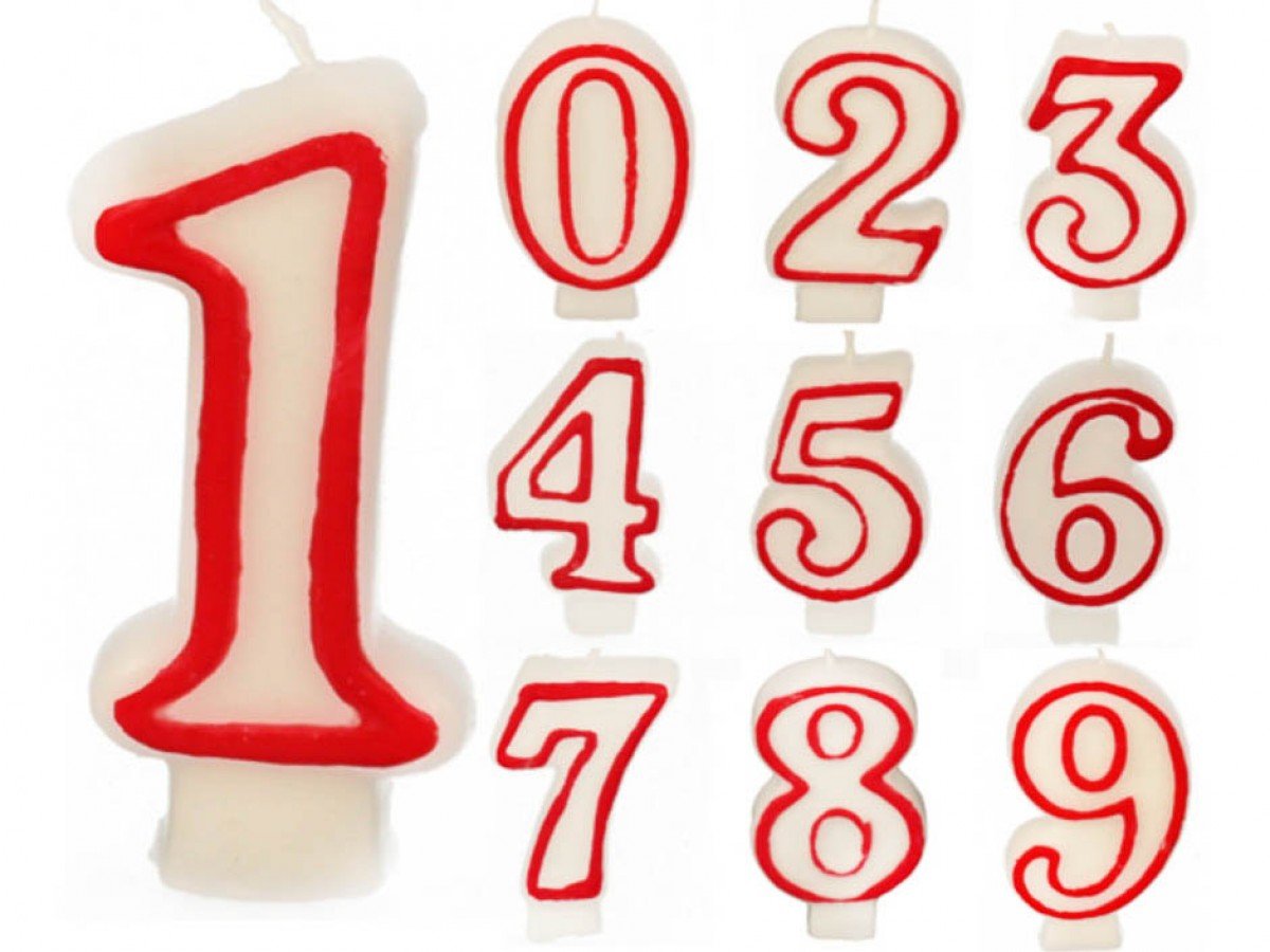 Lumanare cifra pentru tort cifra noua model clasic rosu alb By Rozane - imagine 2
