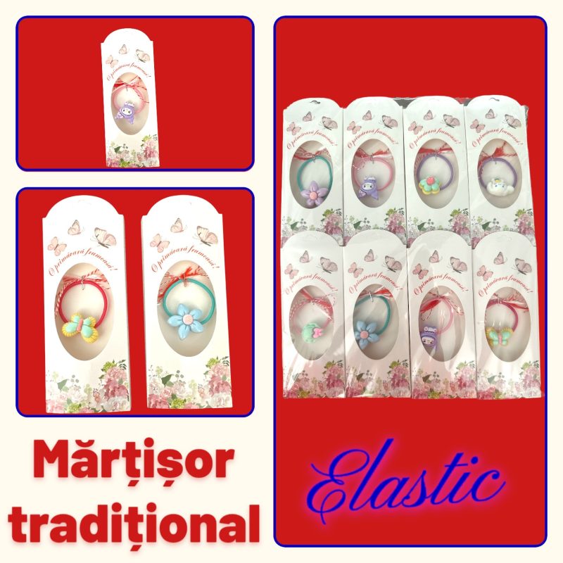 Mărțișor Tradițional Elastic Copii – Modele Colorate – 24/set