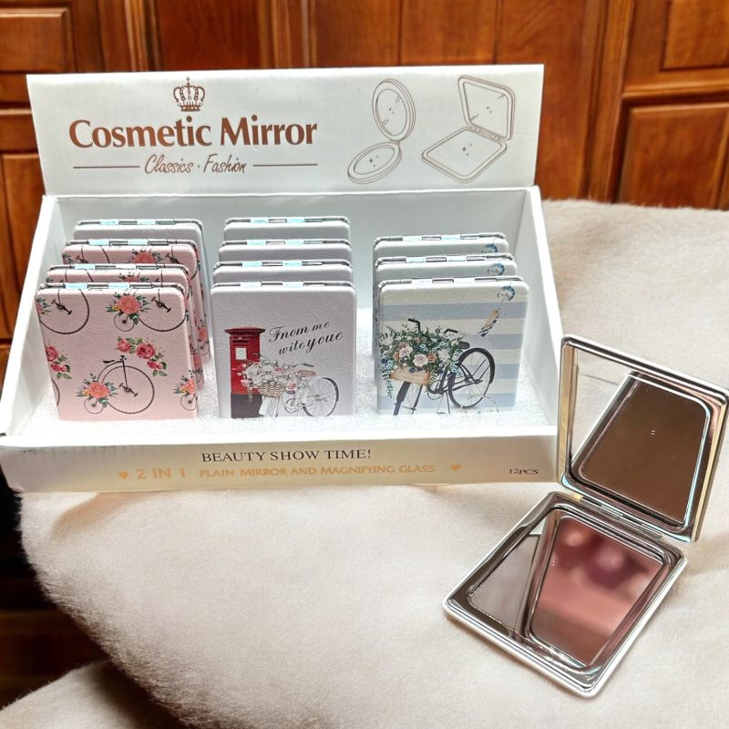 Oglinda cosmetica de poseta 2 in 1 design vintage set 12 bucati modele diverse