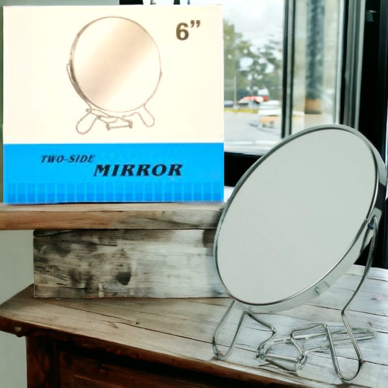 Oglinda cosmetica mijlocie cu suport metalic model dublu fata diametru 15 cm #6