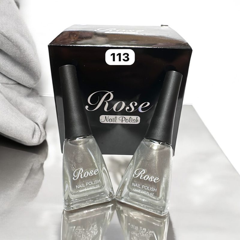 Oja clasică Rose – Set 12 bucăți, culoare 113 – Sidef argintiu perlat
