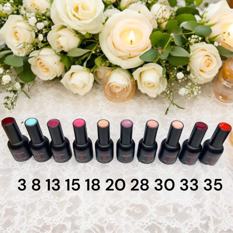 Ojă semipermanentă – set 12 culori combinate – finisaj lucios, rezistență profesională