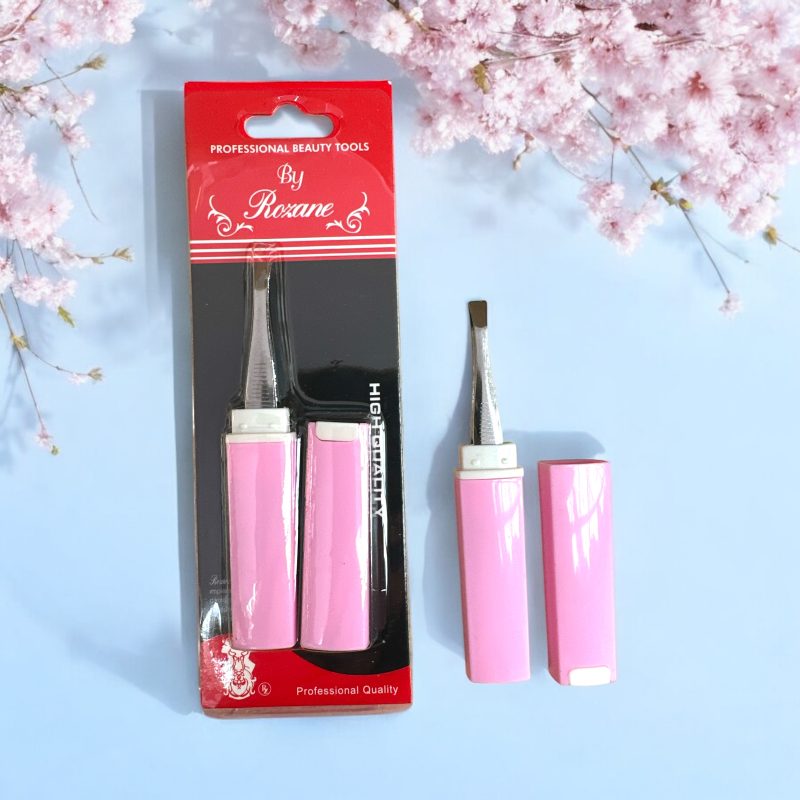 Pensetă sprâncene metalică cu teacă diverse culori – By Rozane