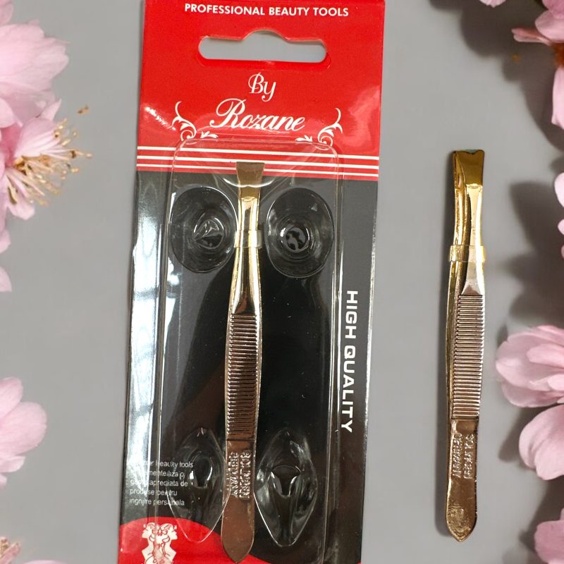 Pensetă aurie profesională din metal pentru sprâncene – By Rozane