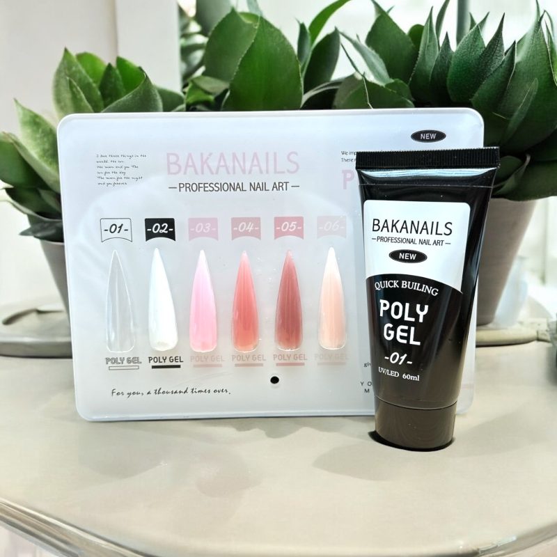 Polygel BAKANAILS – nuanța 01 – 60 ml – Gel profesional pentru construcția unghiilor UV/LED