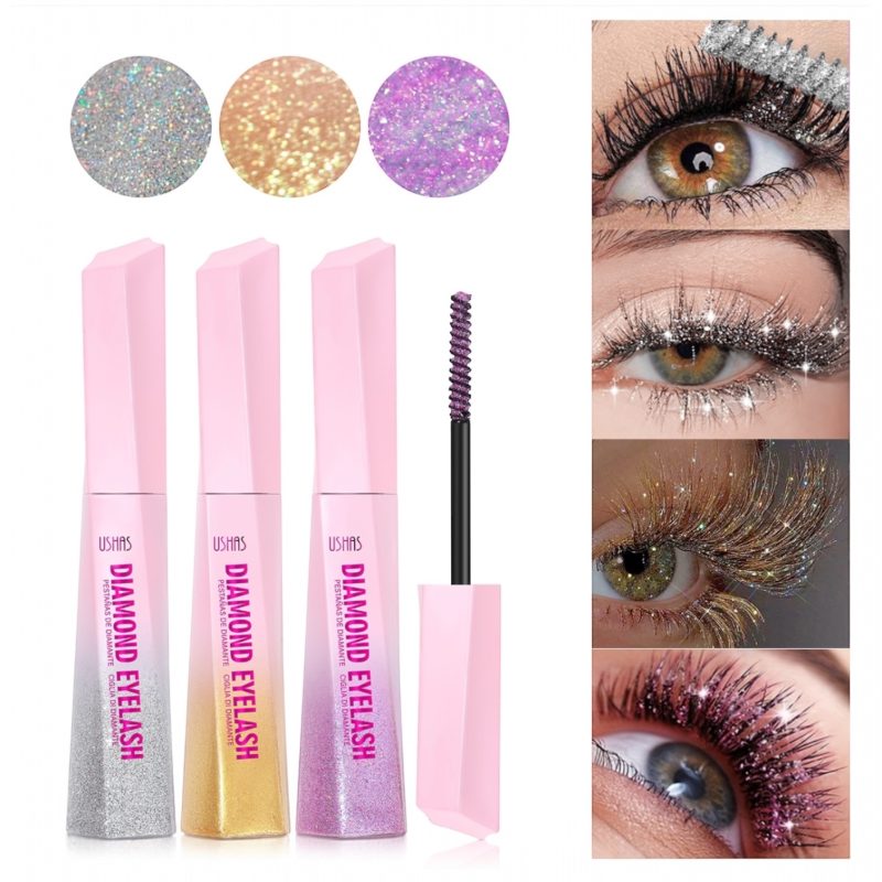Rimel colorat cu glitter Ushas Diamond Eyelash cod UC061 pentru gene strălucitoare