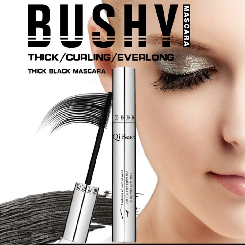 Rimel negru QiBest Bushy Mascara efect de volum si curbare pentru gene spectaculoase