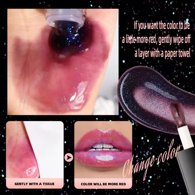 Ulei de buze lucios cu efect de colorare – QIBEST Shiny Lip Oil 2416 - imagine 4