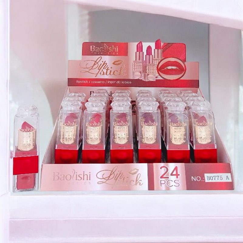 Ruj solid Baolishi cod B0775A – Nuanțe clasice de roșu, textură catifelată, set 24 bucăți en-gros
