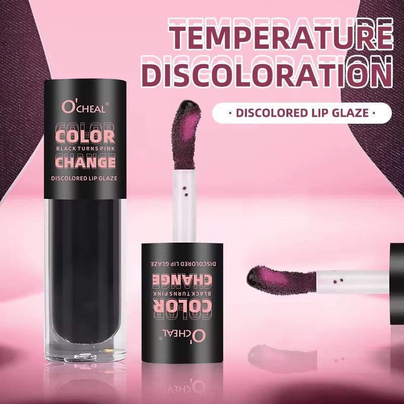 Ruj lichid O’CHEAL Color Changing – negru devine roz, reacție la temperatură – cod 6985