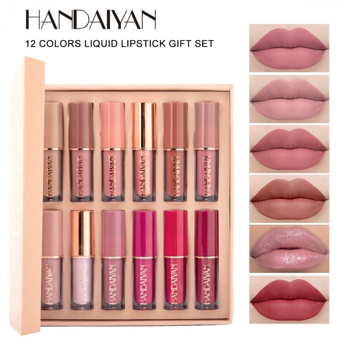 Handaiyan – Set Rujuri Lichide 12 Culori – Colecție Cadou 1016