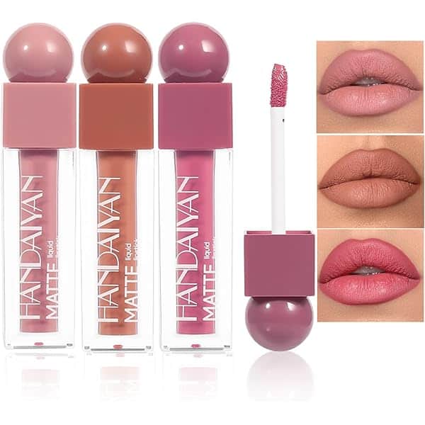 Handaiyan – Set Rujuri Lichide Mate – 6 bucăți – Ambalaj Roz Degrade 1086 - imagine 4