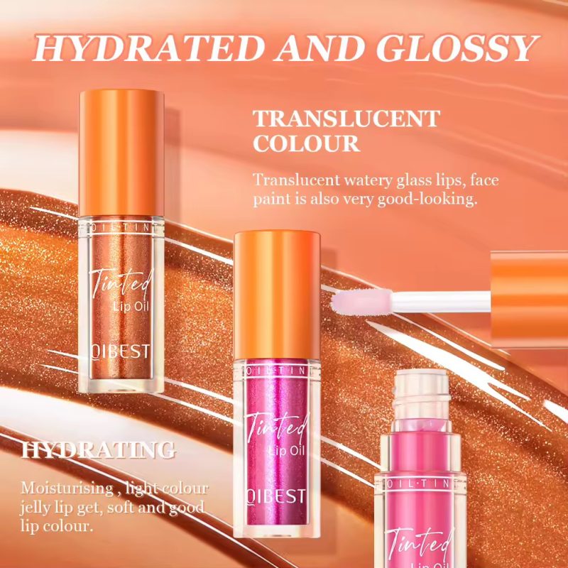 Ulei de buze QIBEST Tinted Lip Oil 2411S – luciu hrănitor cu tentă colorată, en-gros - imagine 3