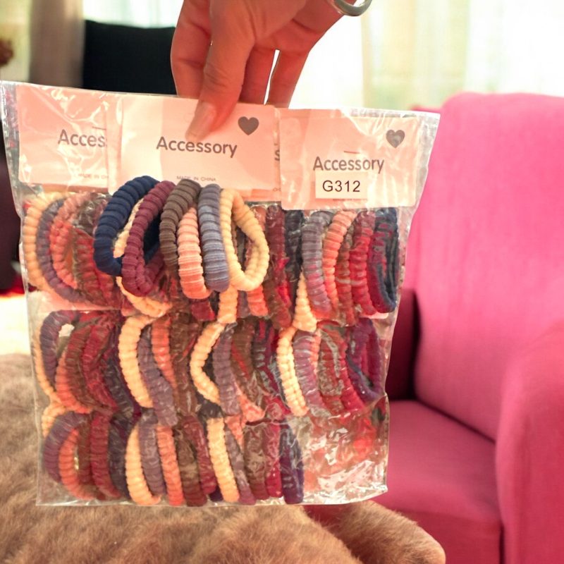 Set 12 Cartonașe engros cu 6 Elastice de Păr Colorate