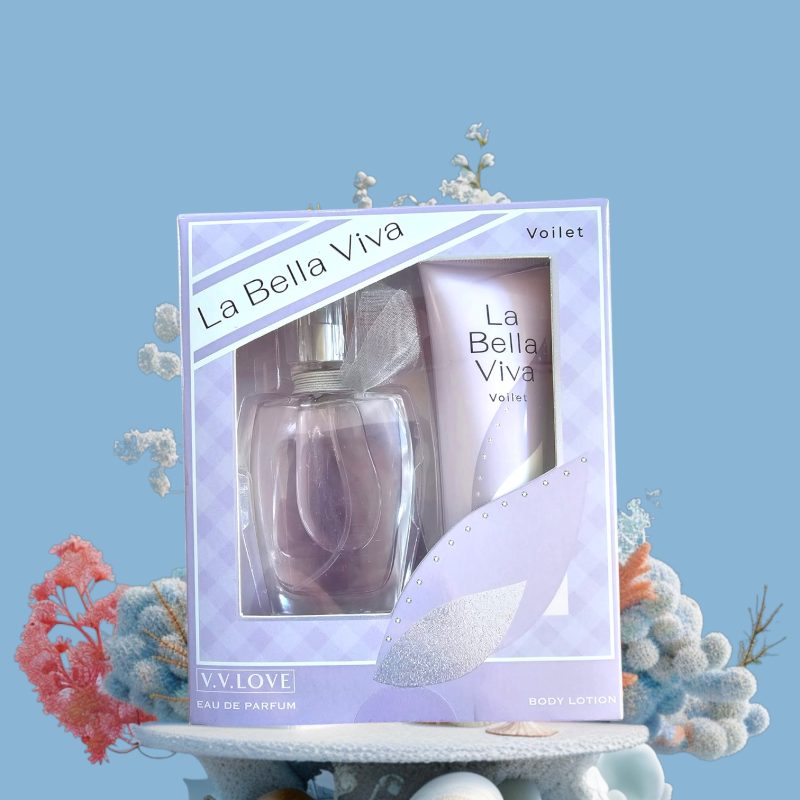 Set Cadou pentru Femei: Apă de parfum + Loțiune de Corp "La Bella Viva Voilet" – V.V. Love (2 piese)
