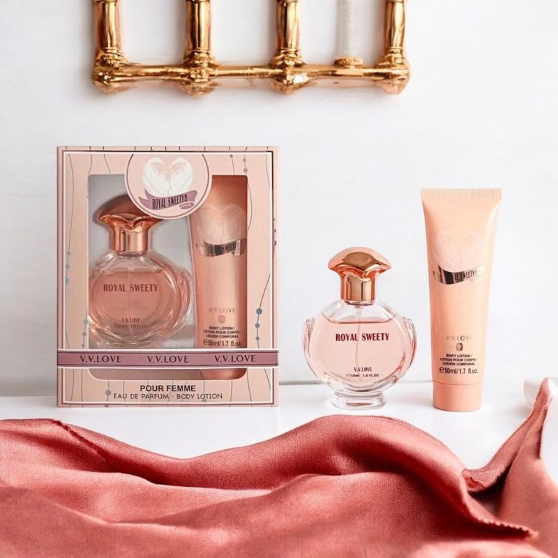Set Cadou pentru Femei: Apă de parfum + Loțiune de Corp "Royal Sweety" – V.V. Love (2 piese)