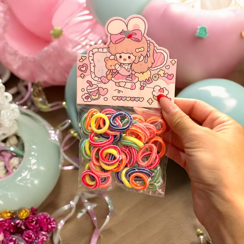 Set elastice colorate pentru păr – ambalaj individual tip punguță