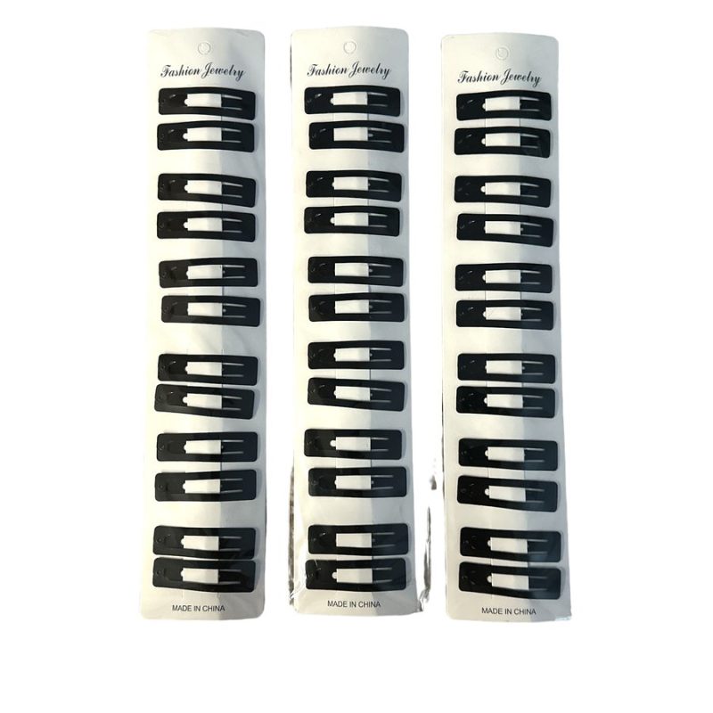 Set clame păr tip TT – Fashion Jewelry – 12 bucăți per blister – culori mate si negre