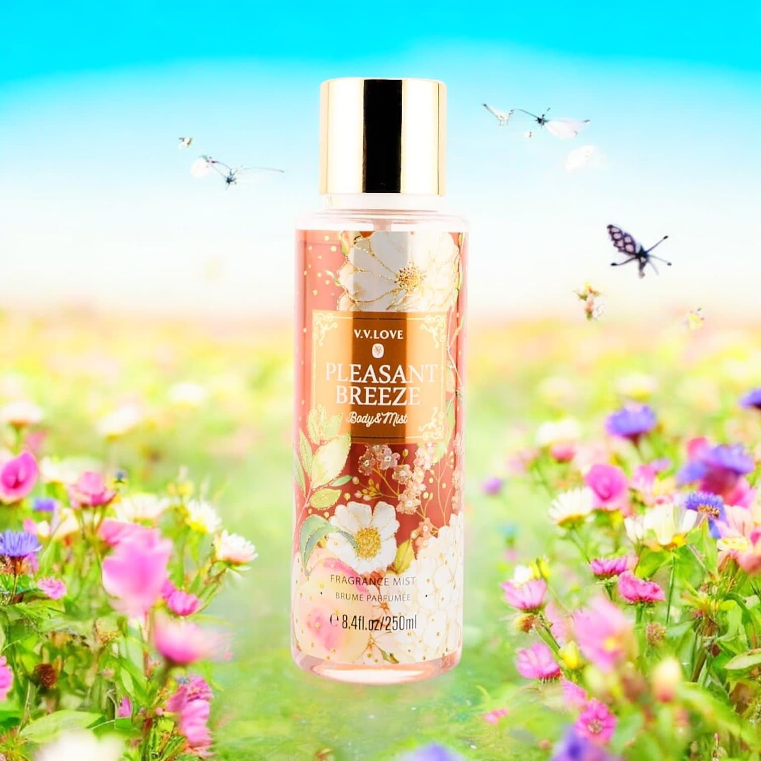 Spray parfumat de corp V.V. Love Pleasant Breeze 250 ml – dupe floral fresh în stil Victoria’s Secret