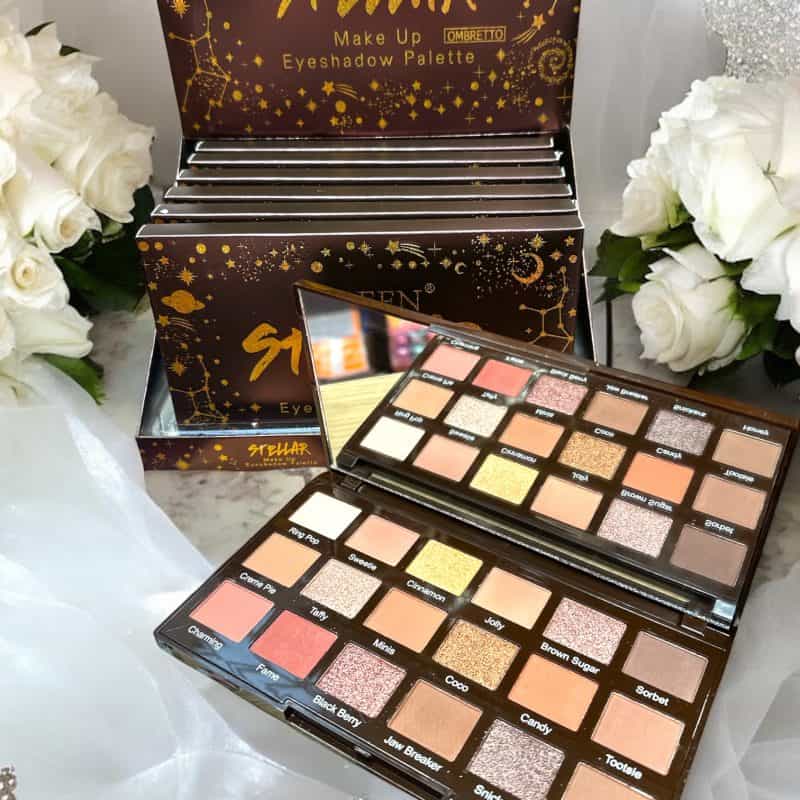 Paletă farduri de ochi LAREEN STELLAR – 36 culori – Cod 004 – Texturi mate, sidefate și glitterate