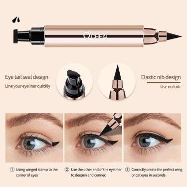 Tus cu stampila si eyeliner pentru ochi Ocheal 170, rezistent la apa, negru