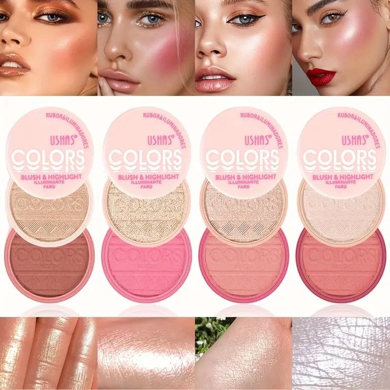 Blush și iluminator compact Ushas UF003 – culoare intensă și strălucire elegantă într-un format practic