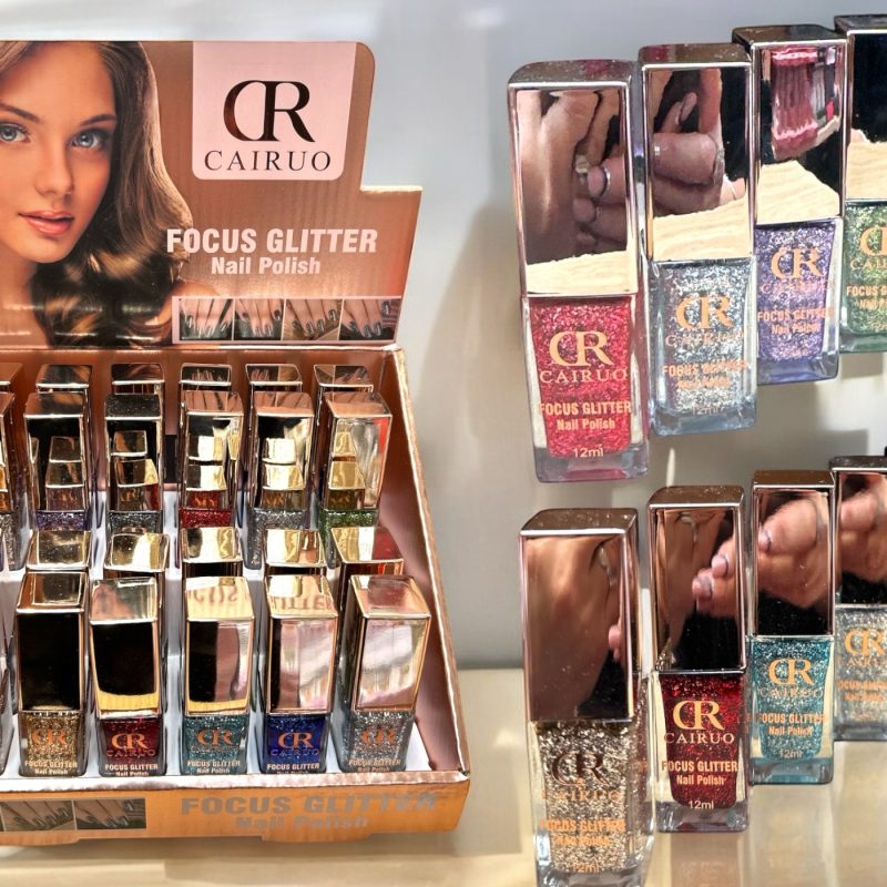 Set 24 bucăți ojă clasică sclipici CR Cairuo – Focus Glitter Nail Polish | 12 ml / sticlă