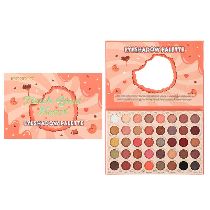 Paletă farduri IGOODCO IG3060 Touch Your Heart – 40 de nuanțe calde, cremoase și pigmentate pentru machiajul care cucerește