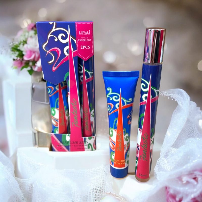 Set Cadou: Apă de Toaletă (Parfum Tip Pix) + Cremă de Corp "Fantastic" (Design Nou) – Lóvalí Excellent