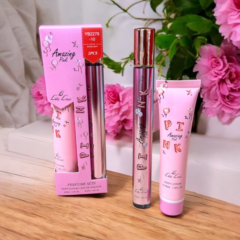 Set Cadou: Apă de Toaletă (Parfum Tip Pix) + Cremă de Corp "Amazing Pink" – YB2278-10
