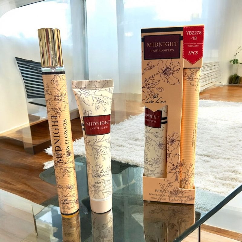 Set Cadou MIDNIGHT "RAW FLOWERS" – Apă de Toaletă 35ml + Cremă de Mâini 35ml