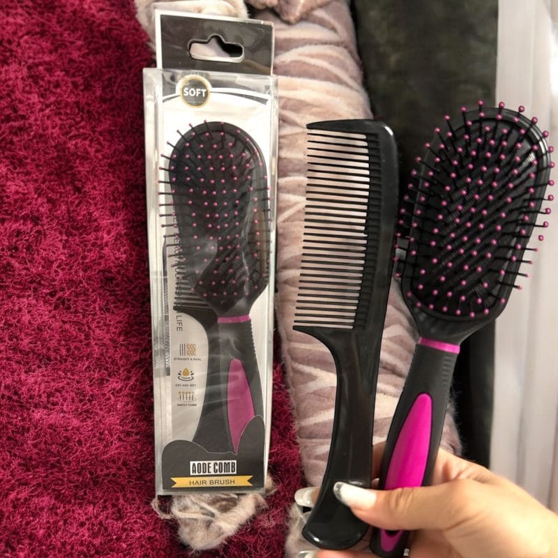 Set perie paddle lată și pieptene– pentru descurcare eficientă și coafare zilnică