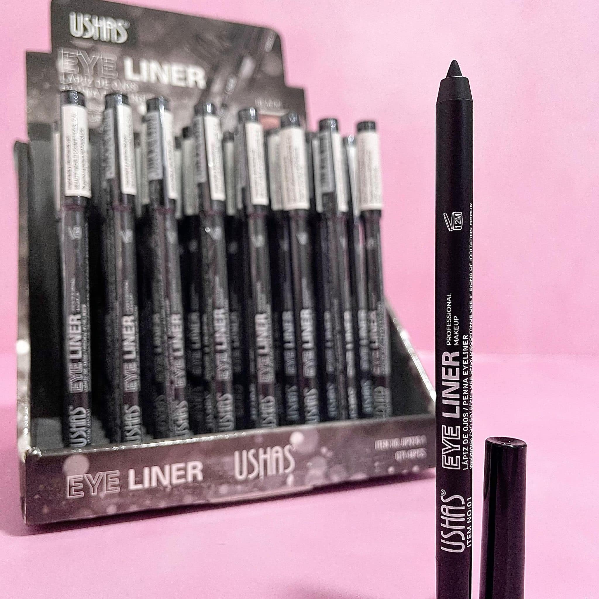 Creion dermatograf USHAS Eye Liner UP020-1 – negru intens, profesional – set 48 bucăți - imagine 2