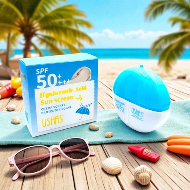 Cremă de Protecție Solară Ushas cu Acid Hialuronic SPF 50++ – HA543 – 12 Bucăți/Set