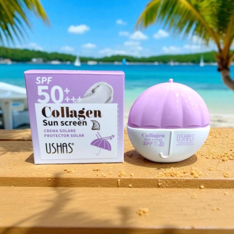Cremă de Protecție Solară Ushas cu Colagen SPF 50++ – HA544 – 12 Bucăți/Set