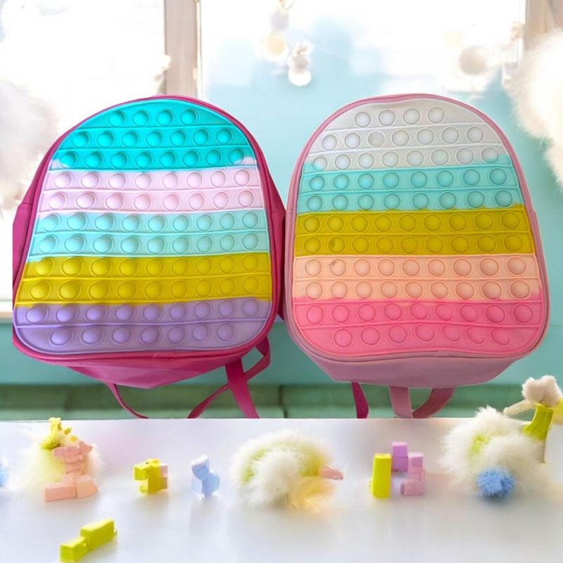Ghiozdan copii cu față Pop It senzorială antistres – 27x23x9 cm – H804