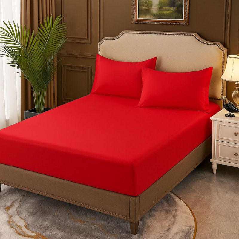Lenjerie de pat finet roșu intens 150x200 set 3 piese rosu intens H809